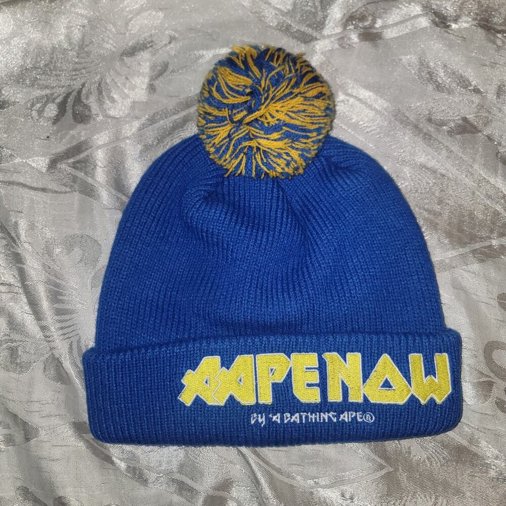 Blue and Yellow AAPE By a Bathing Ape Beanie